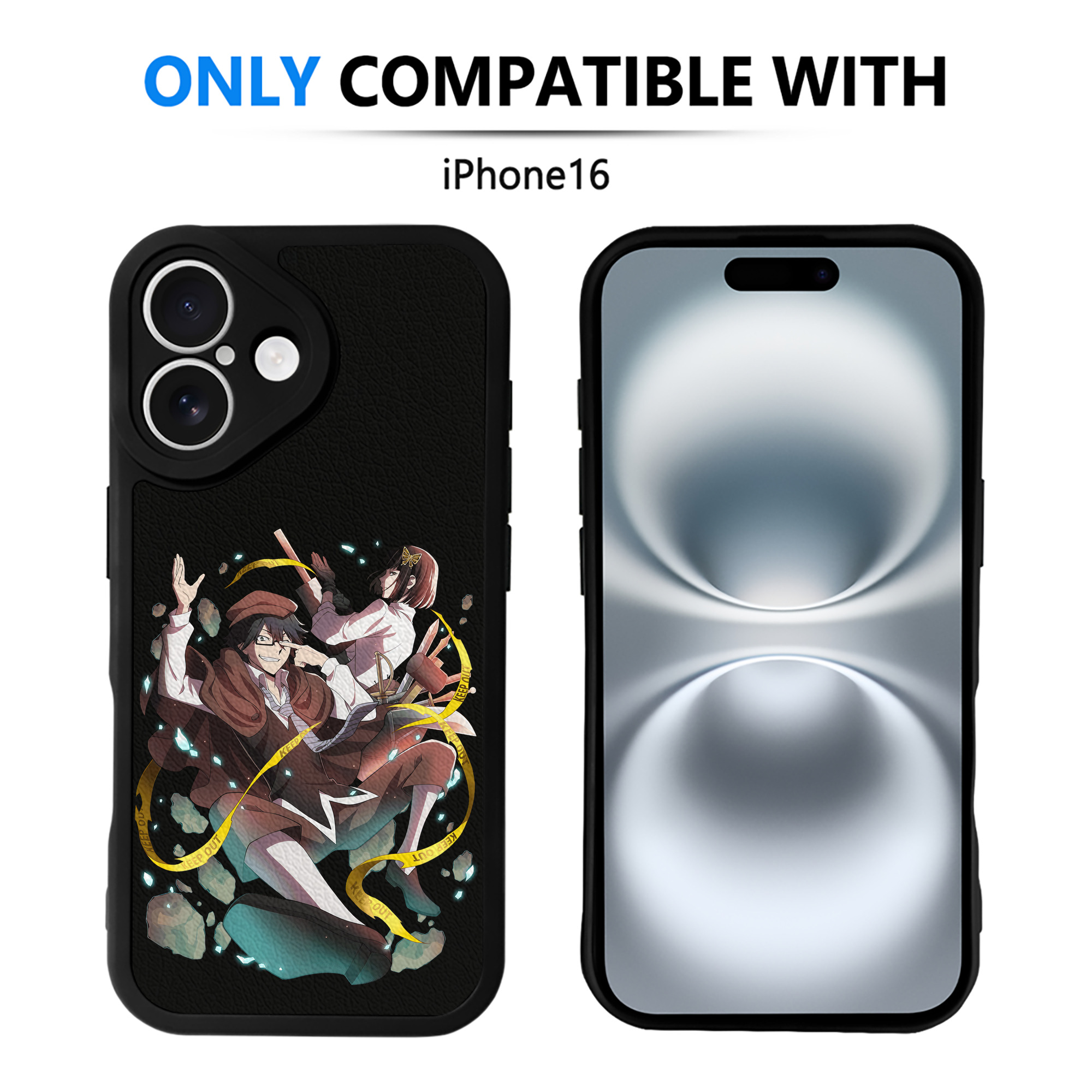 （画像用） 文豪ストレイドッグス Bungo Stray Dogs 【iPhone 16シリーズ対応】シリコンスマホケース（レザー調） 材質：シリコン
